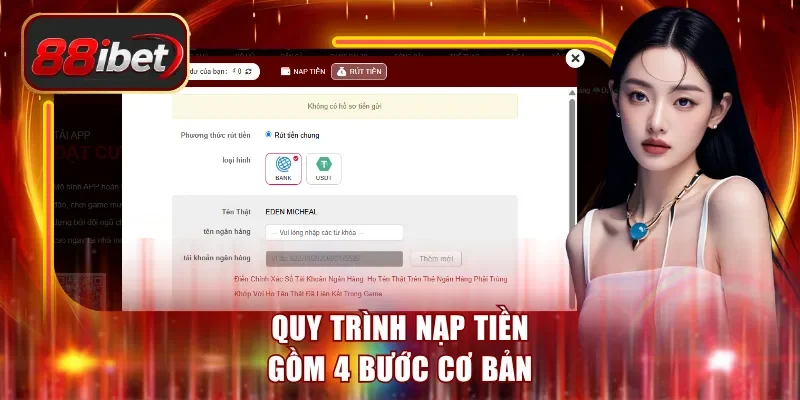 Quy trình nạp tiền gồm 4 bước cơ bản